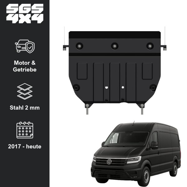Unterfahrschutz VW Crafter Heck-,Frontantrieb/4WD Allrad | 2017- | Motor & Getriebe | Stahl 2 mm