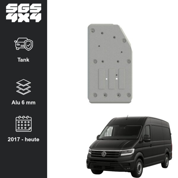 Unterfahrschutz VW Crafter Heck-, Frontantrieb/ 4WD Allrad, kompatible mit AdBlue Tank | 2017- | Tank | Alu 6 mm