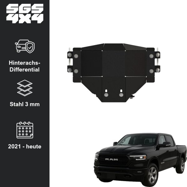 Unterfahrschutz Dodge RAM 1500 | 2021 - heute | Hinterachse | Stahl 3 mm