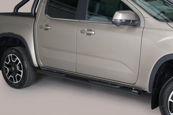 Trittbrett VW Amarok 2023 - heute, oval, schwarz - große Trittfläche