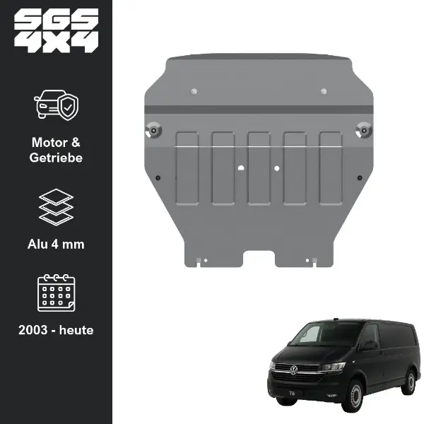 Unterfahrschutz VW T6.1 Motor und Getriebe aus Aluminium 4 mm